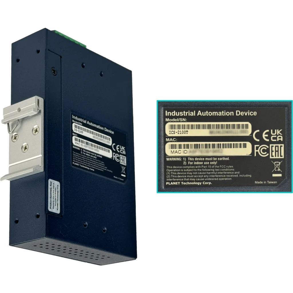 Imagen 2 de PLANET industrial 1-100 1-DB9 RS232 RS485/422 req12-48V SerialEthernet