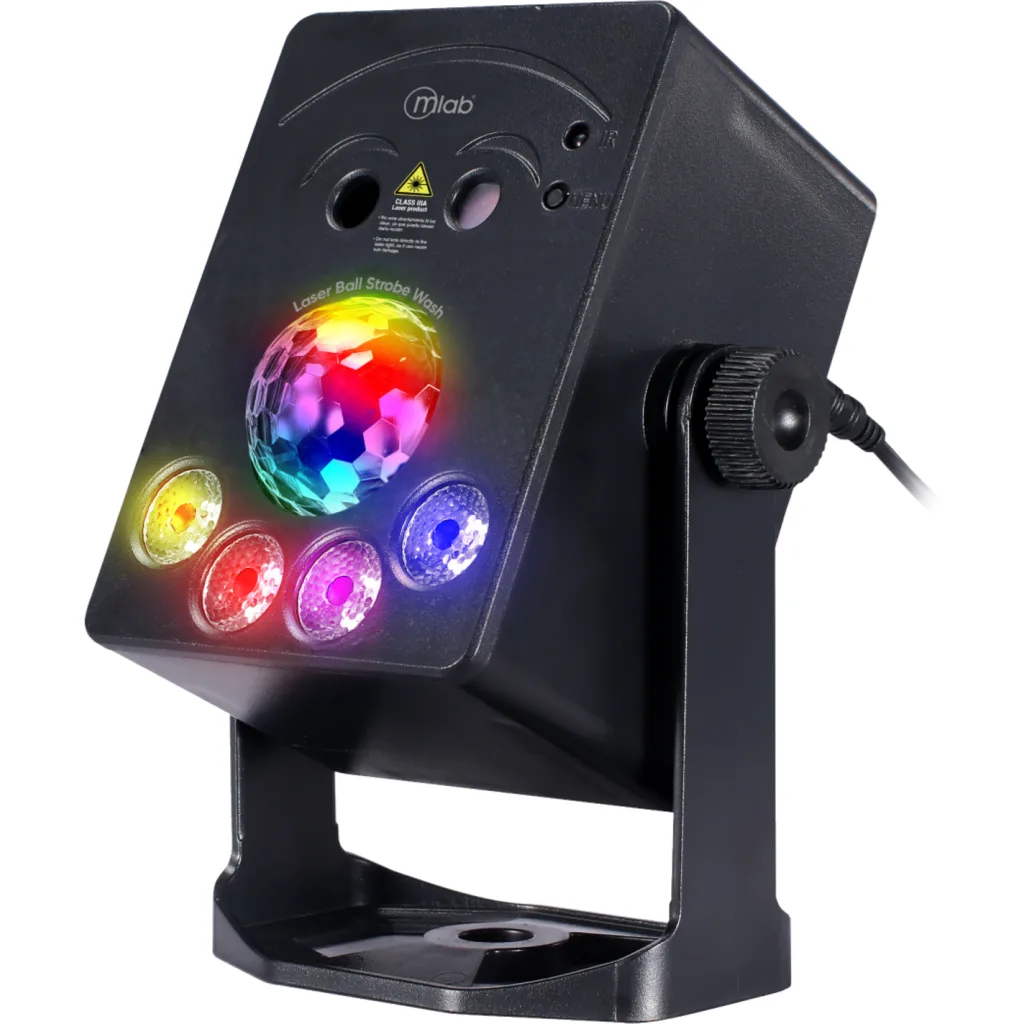 Imagen 1 de MLAB LUZ FIESTA LASER BALL STROBE WASH 5 LED MIC MUSIC RGBW 4 EN 1