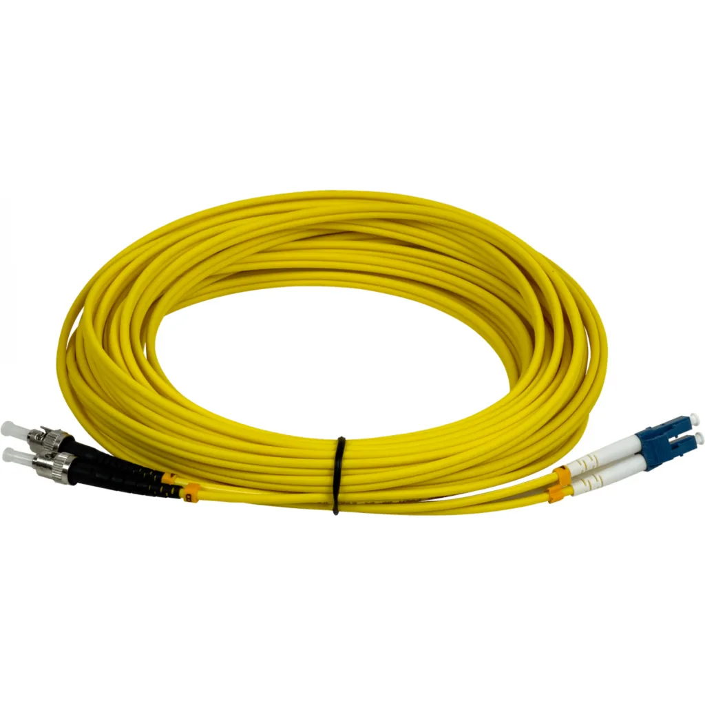 Imagen 1 de 10mt LC-ST/UPC MonoModo SM Duplex Jumper Cable Fibra 9/125um 3mm LSZH