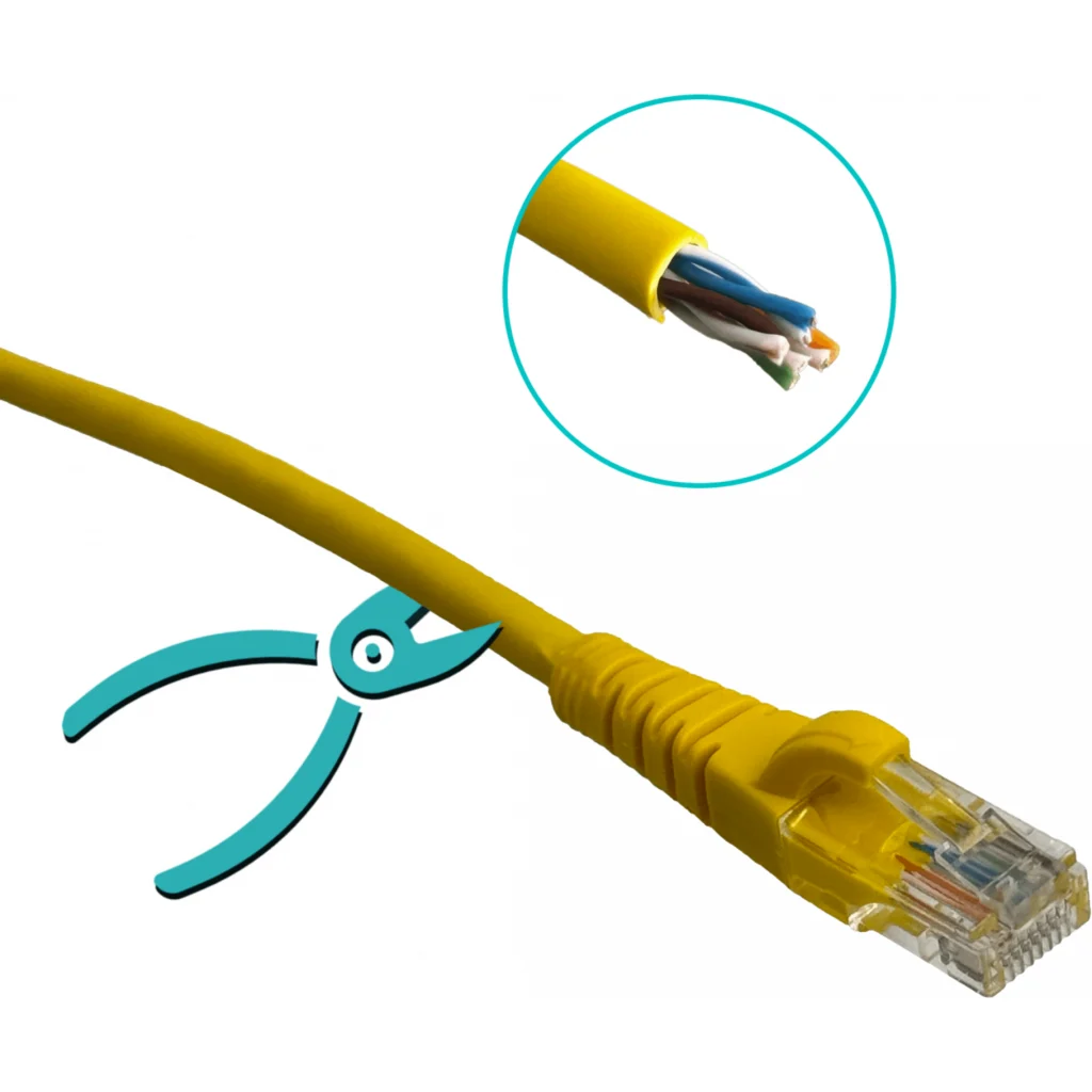 Imagen 3 de LINKMADE 2MT CAT5E AMARILLO LSZH CABLE PATCH INYECTADO MULTIFILAR