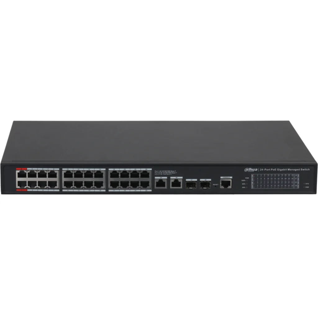 DH-S4228-24GT-240. Switch Dahua Admin 24 puertos GE PoE, 2 puertos GE + 2 puertos GE SFP 56 Gbps 41