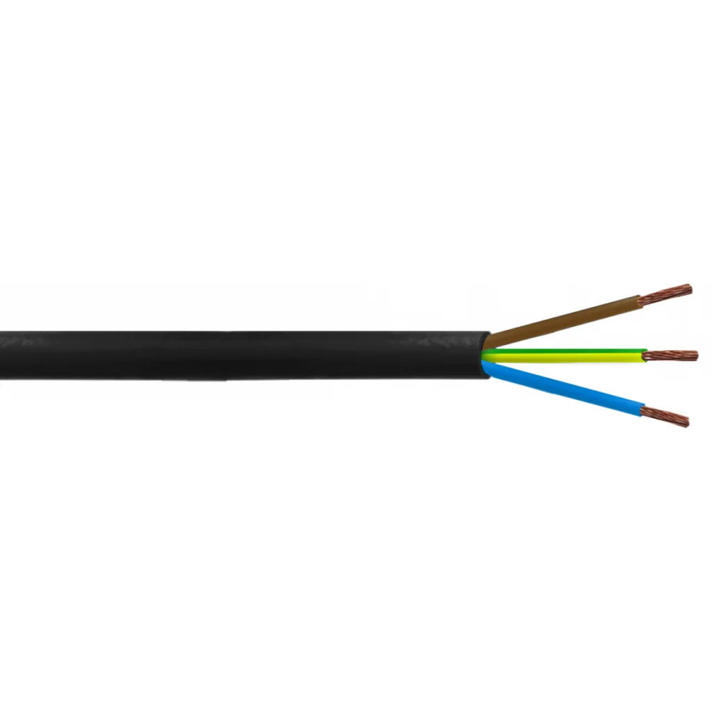 Imagen 1 de Negro 3x0,75mm 100mt Cable Electrico RVV 4-6AMP 3x0.75mm PVC