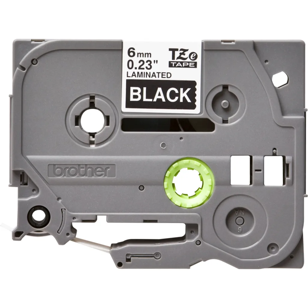Imagen 3 de TZE 315 6mm Black on white tape