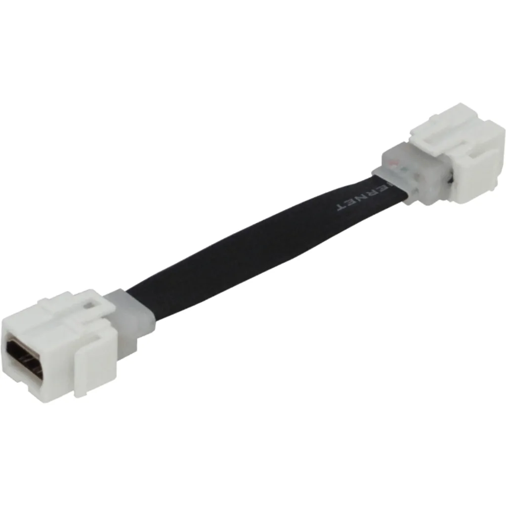 HDMI 15cm-Cable-Plano Hembra-Hembra Keystone Blanco