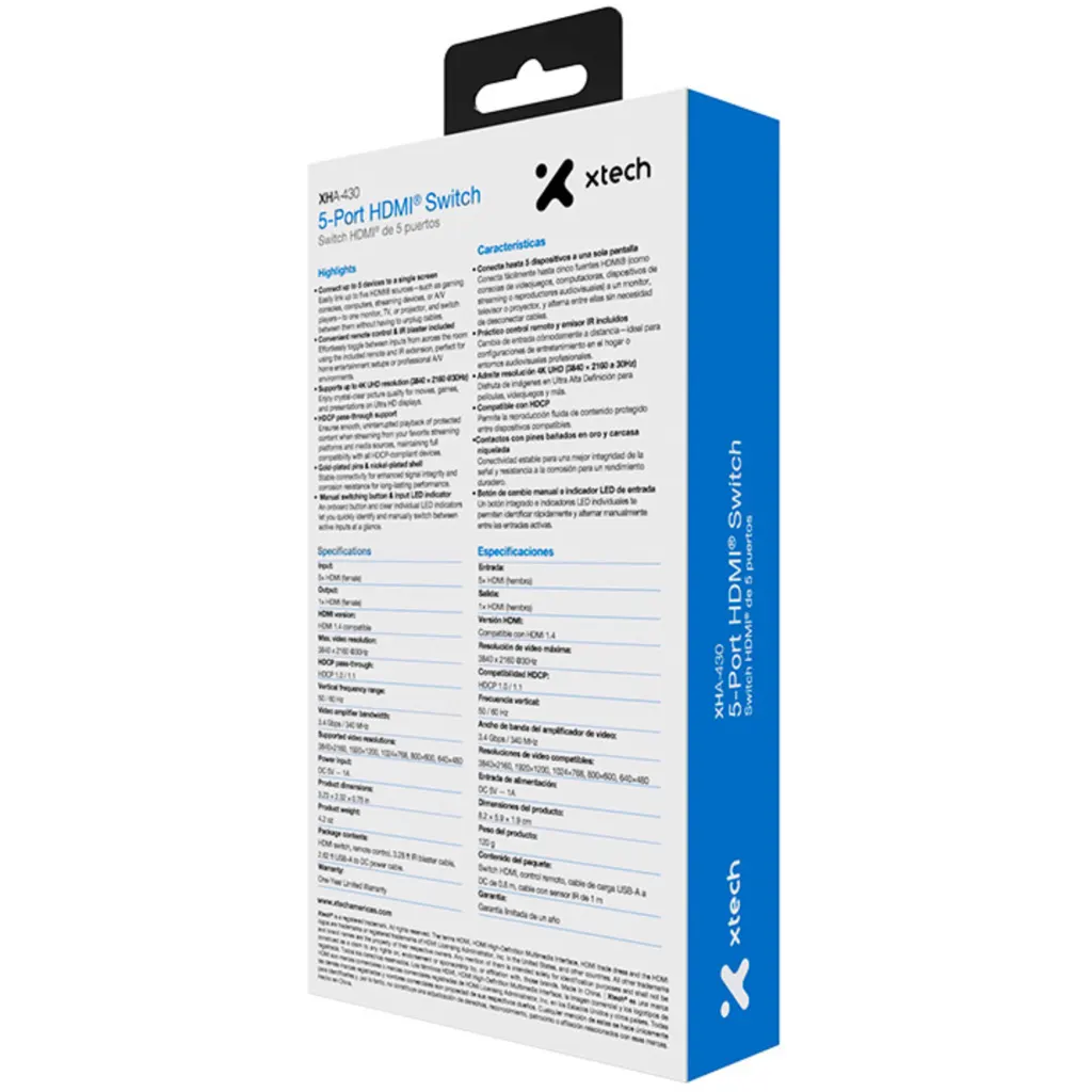 Imagen 9 de Switch X-Tech XHA-430, HDMI® de 5 puertos