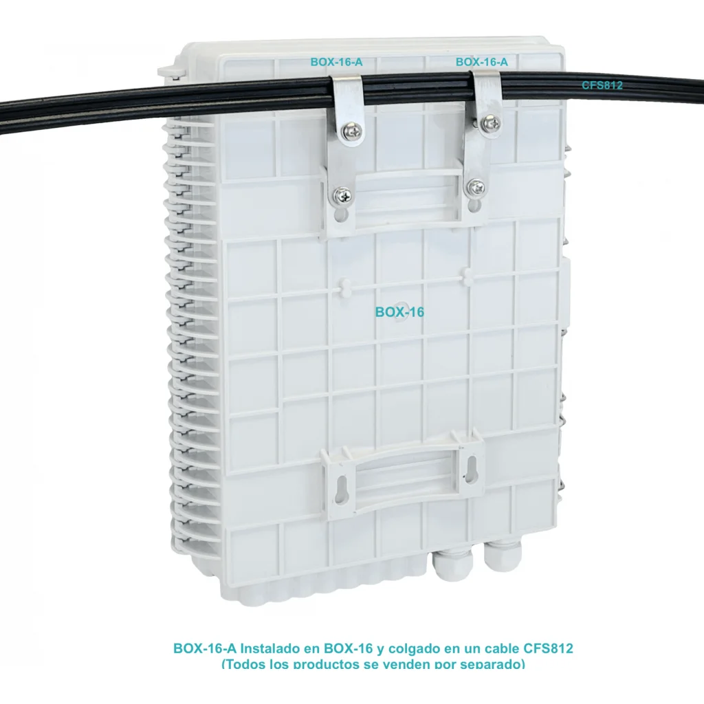 Imagen 3 de Piezas para colgar BOX-16/BOX-16N en Mensajero o Cable de Acero