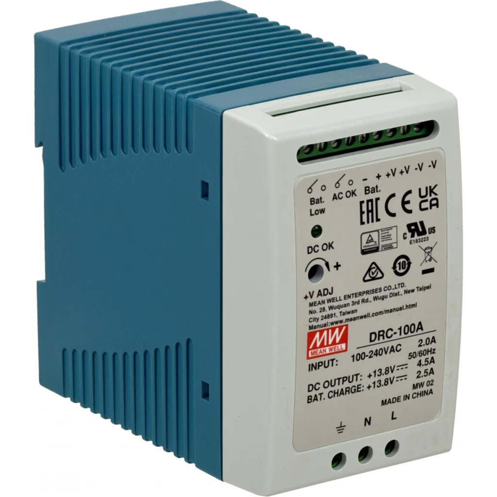MEANWELL 13,8VDC CH1-4,5A CH2-2,5A 100W Ajustable-CH1 12-15V Riel-DIN