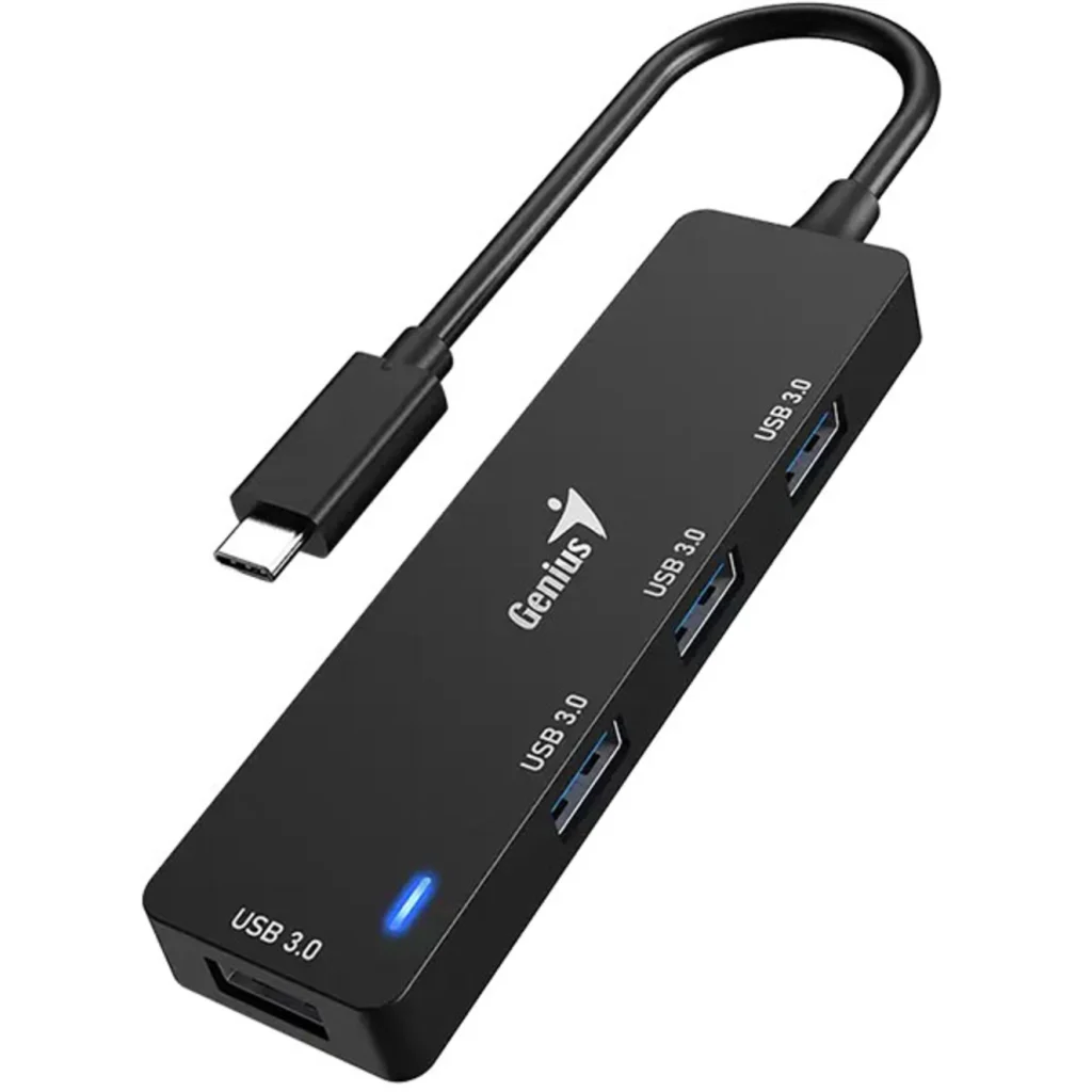 GENIUS HUB 4 in 1 PLUG TYPE-C to JACK USB 3.0-UH-400-BK