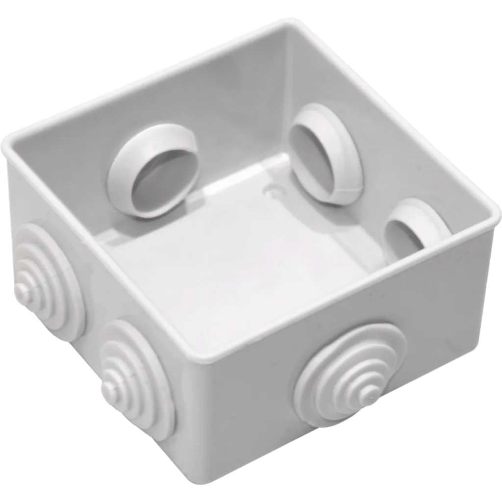 80x80x45mm Caja Estanca Blanca 6-Conos sin-Tornillos