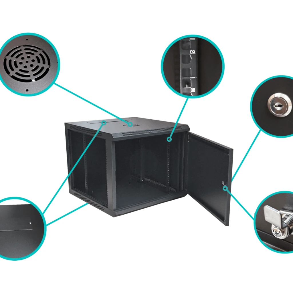 Imagen 4 de Rack 9U ciego Fondo-60cm Ancho-19p Mural-Pared Alto-51cm