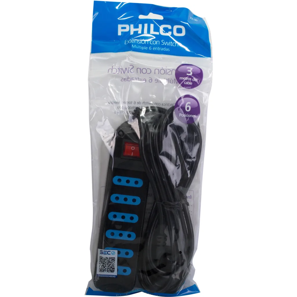 EXT. SWITCH 6 POS 3.00 MTS XT30 3063N NEGRO PHILCO