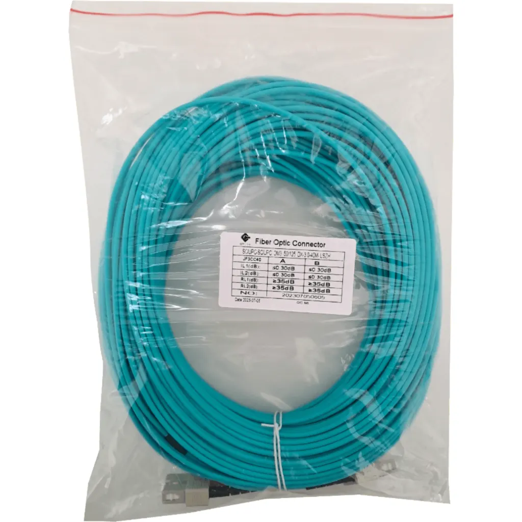 40mt SC-SC OM3 MultiModo MM Duplex Jumper Fibra 3.0mm 50/125um LSZH