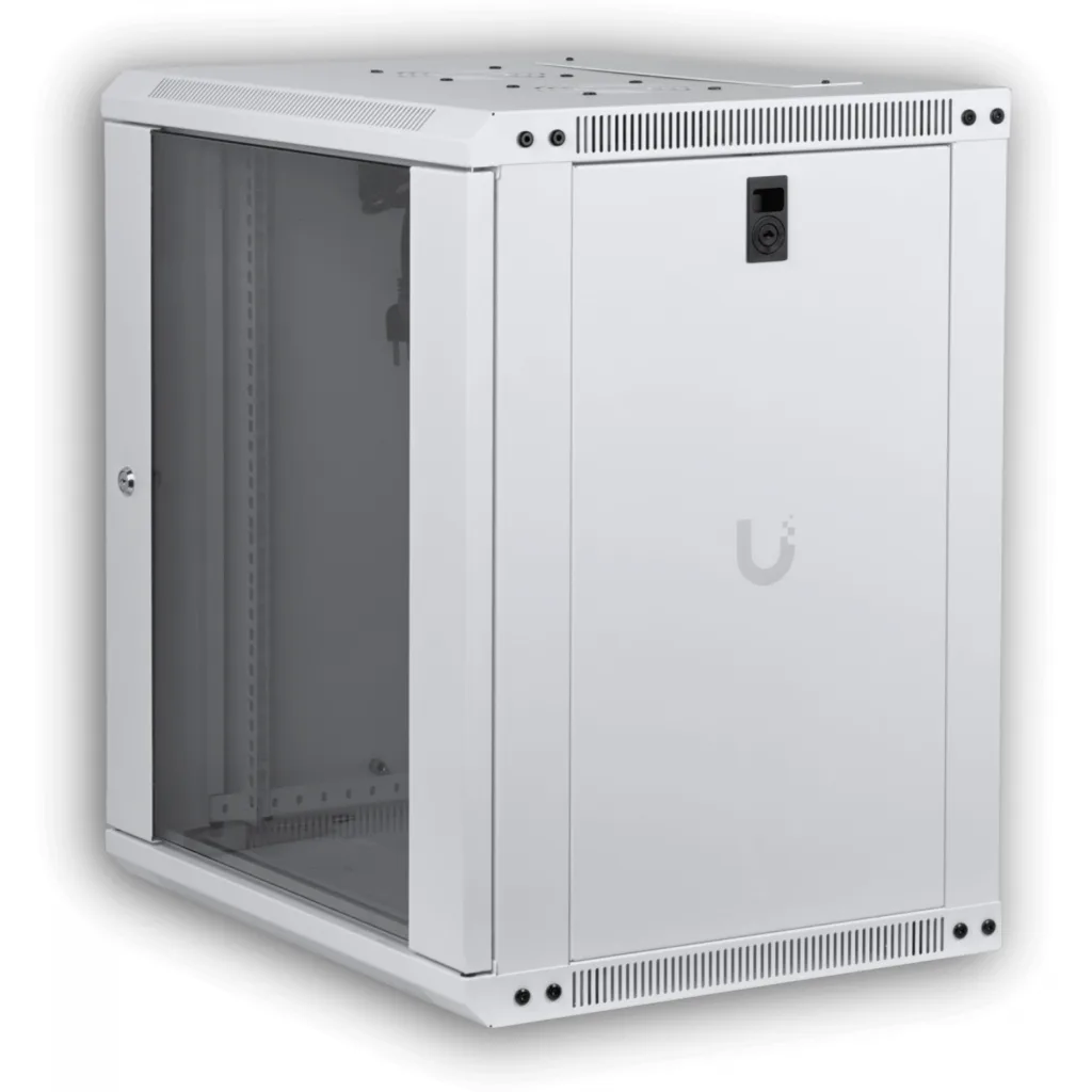 Imagen 1 de UBIQUITI Blanco 12U 45cm-Fondo Puerta-Vidrio Gabinete Rack Pared Muro