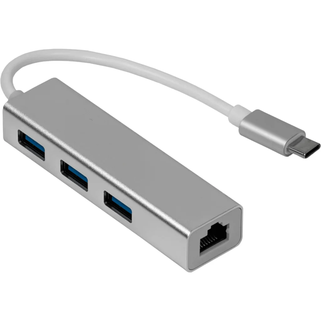 Imagen 2 de USB-CM a Ethernet-RJ45 10/100mbps HUB-3-AH Blanco Adaptador LAN USB3.1