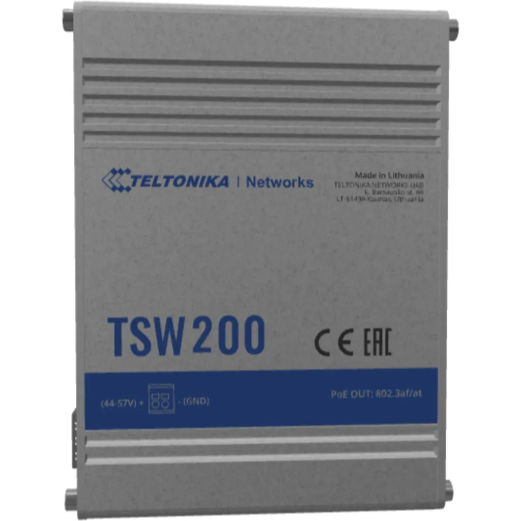 Switch Industrial Teltonika TSW200, 8xLAN, PoE1-8 10/100/1000Mbps, 2xSFP
