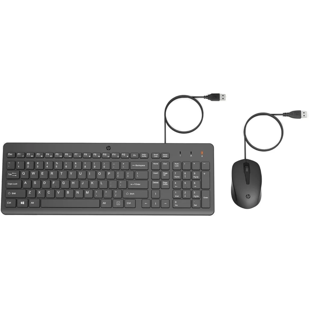 Imagen 2 de Kit Teclado Mouse Alámbrico HP 150, Optico 1600DPI USB Color Negro