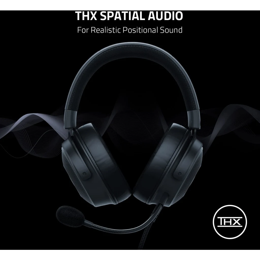 Imagen 2 de Audífonos Gamer Alámbricos Razer Kraken V3, Chroma RGB Audio espacial THX USB-A 