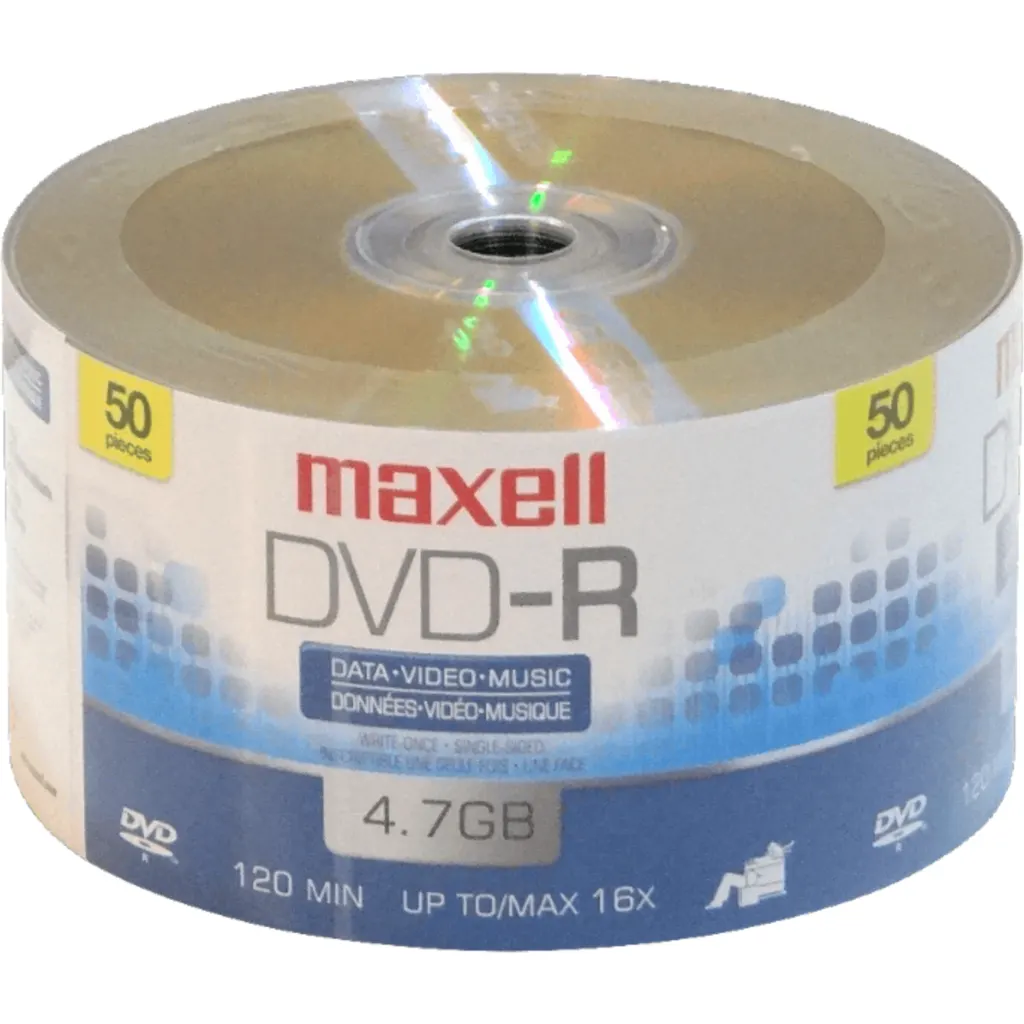 MAXELL Torta DVD-R 50-unids 16x 4,7GB 4.7GB 1-6hrs