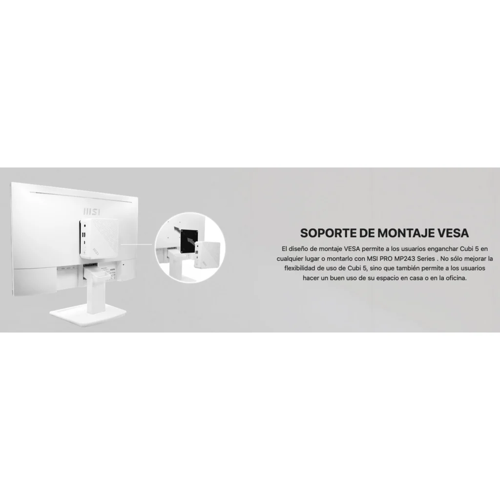 Imagen 6 de Mini PC NUC MSI Cubi 5 12M-015BUS I5-1235U 2*DDR4 LAN WiFi BT Sin SO