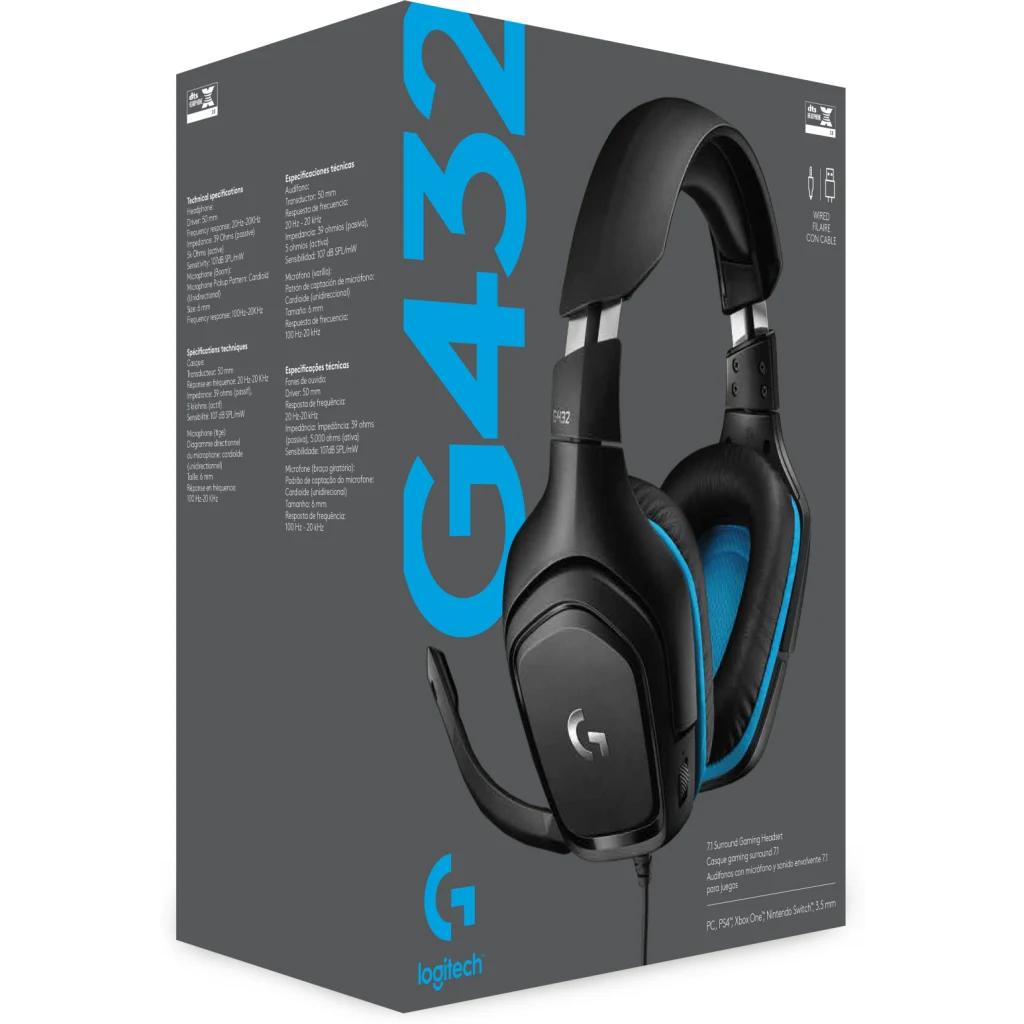 Imagen 5 de Cintillo Multimedia Logitech Gaming G432 alambrico sonido 7.1 20Hz-20kHz