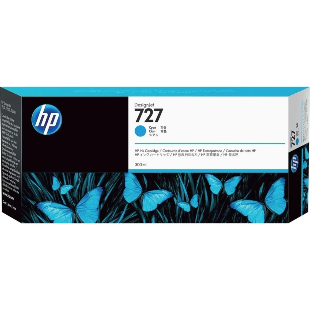 Cartridge HP 727 Cyan Fotográfico Compatible DJ T1530-2530-930-1500, 300ml 