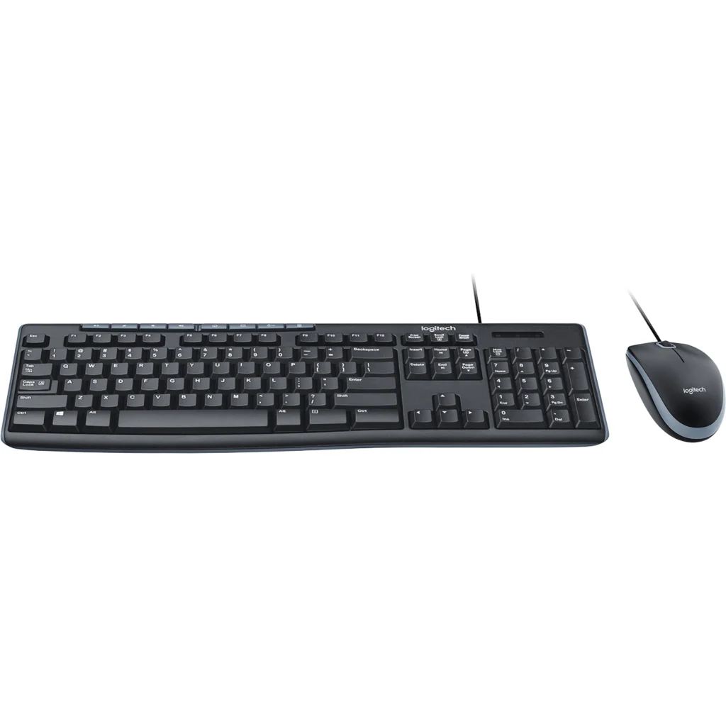 Kit Teclado Mouse Alámbrico MK200, c/Tecl Numérico Optico 1000DPI USB2.0 Negro