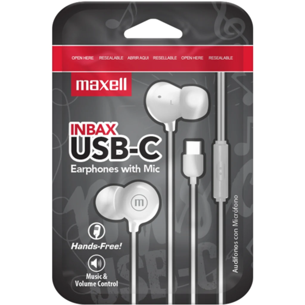 Imagen 3 de Audifonos in-ear USB-C Maxell IN-BAXUSBC WHITE
