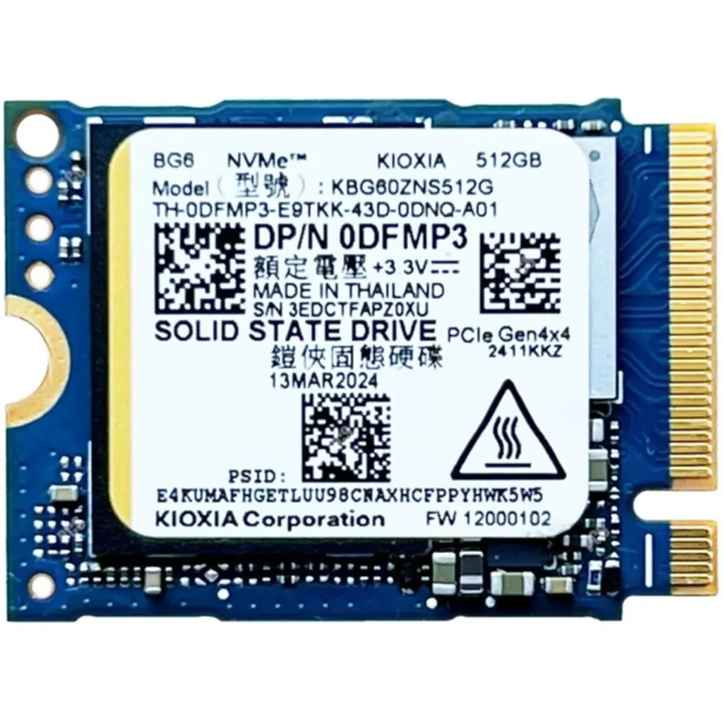 Unidad SSD Kioxia BG6 512GB M.2 22*30 PCIe4x4 NVMe Lec4800MB/s Esc4000MB/s