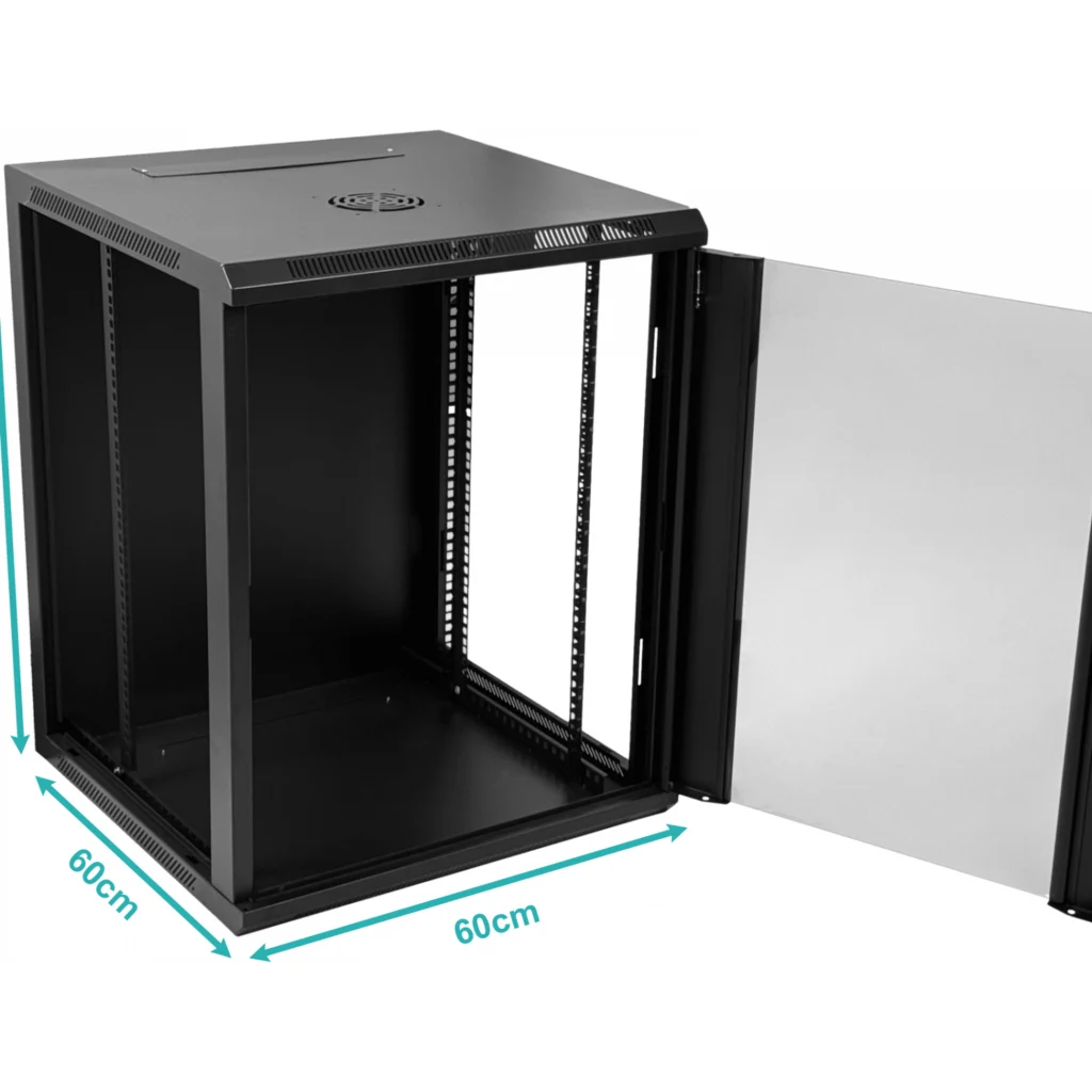 Imagen 2 de Gabinete Rack Pared Linkmade RK15-6L, 15U 60cm Fondo, Inc-2U Negro