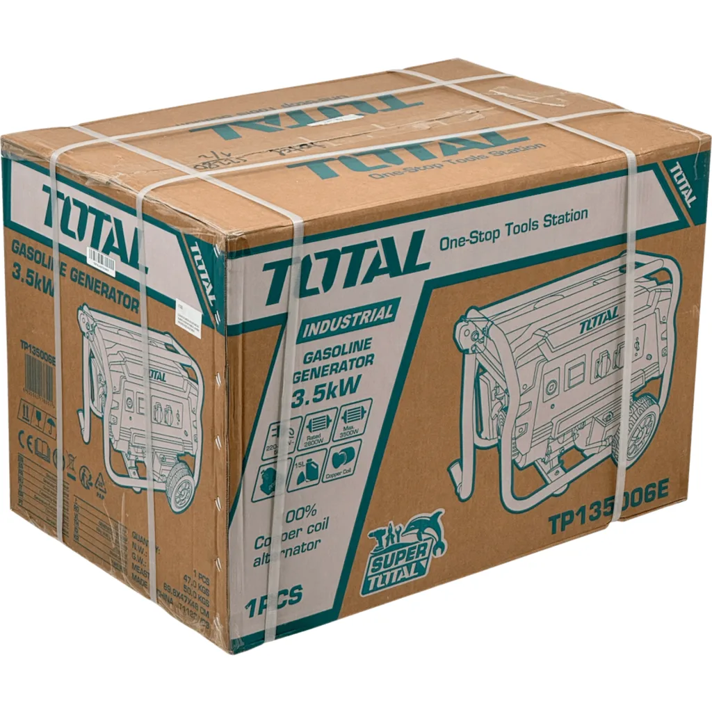Imagen 1 de TOTAL 3500W Generador electrico a gasolina 15L-Tanque 220VAC TP135006E