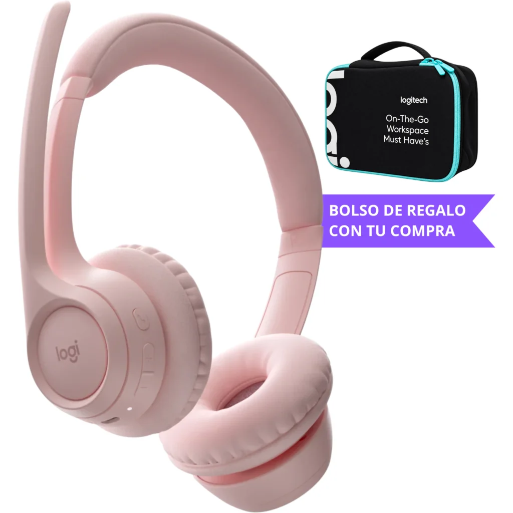 Audífonos Inalámbricos Logitech Zone 300 Bluetooth Ultra ligero Rosado + Regalo