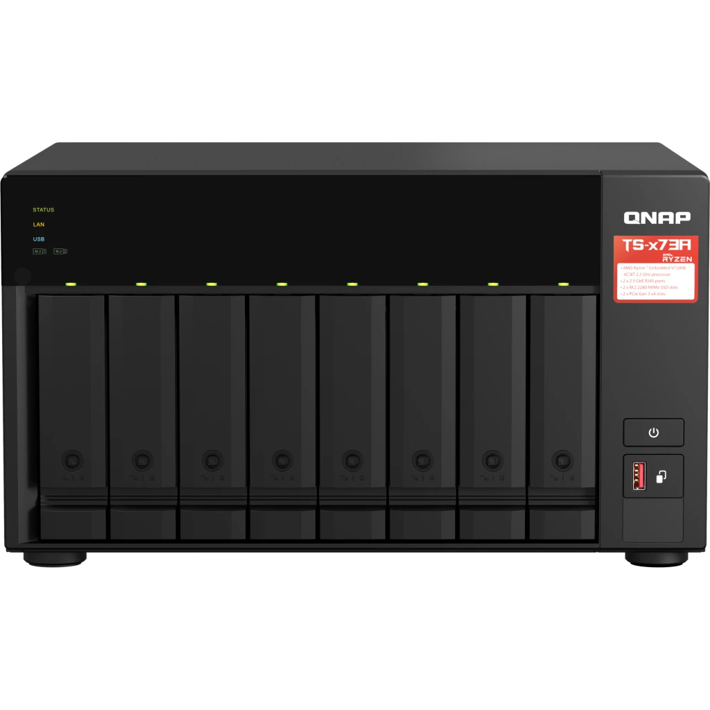 NAS QNAP TS-873A-8G AMD Ryzen V1500B 8 Bahías RAM 8GB LAN USB RAID 