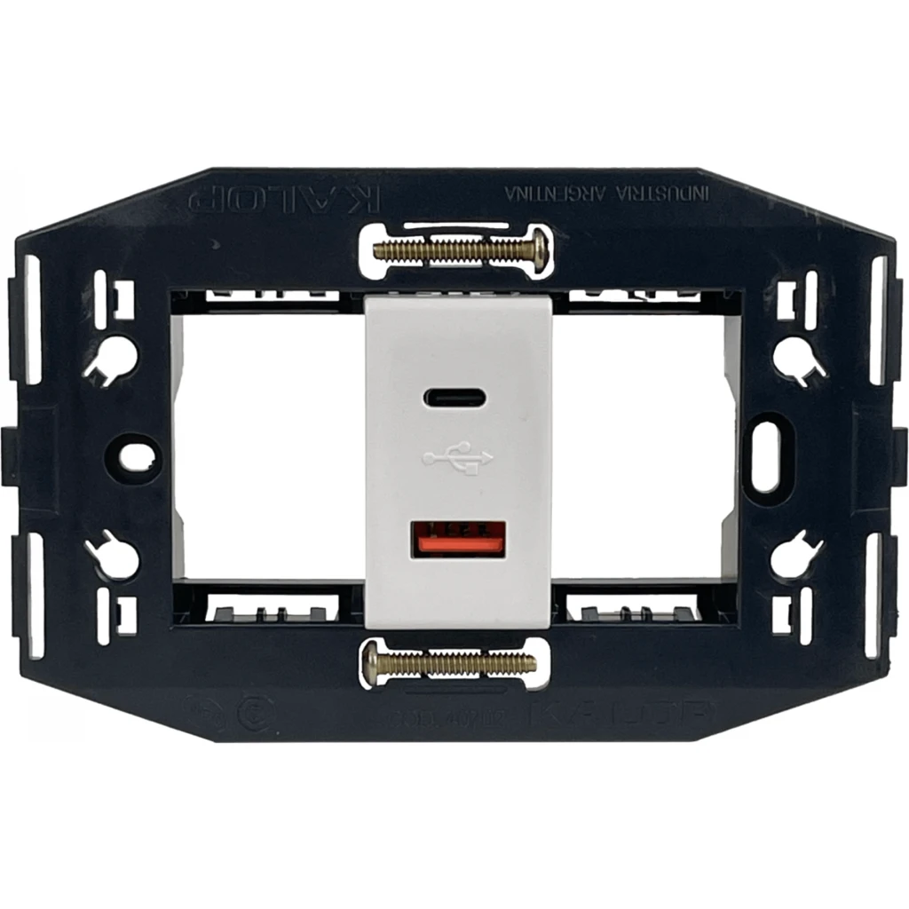 Imagen 3 de KALOP Type-C 1xUSB-C 1xUSB-A Total 3A 10W 100-240VAC Bastidor KS40493