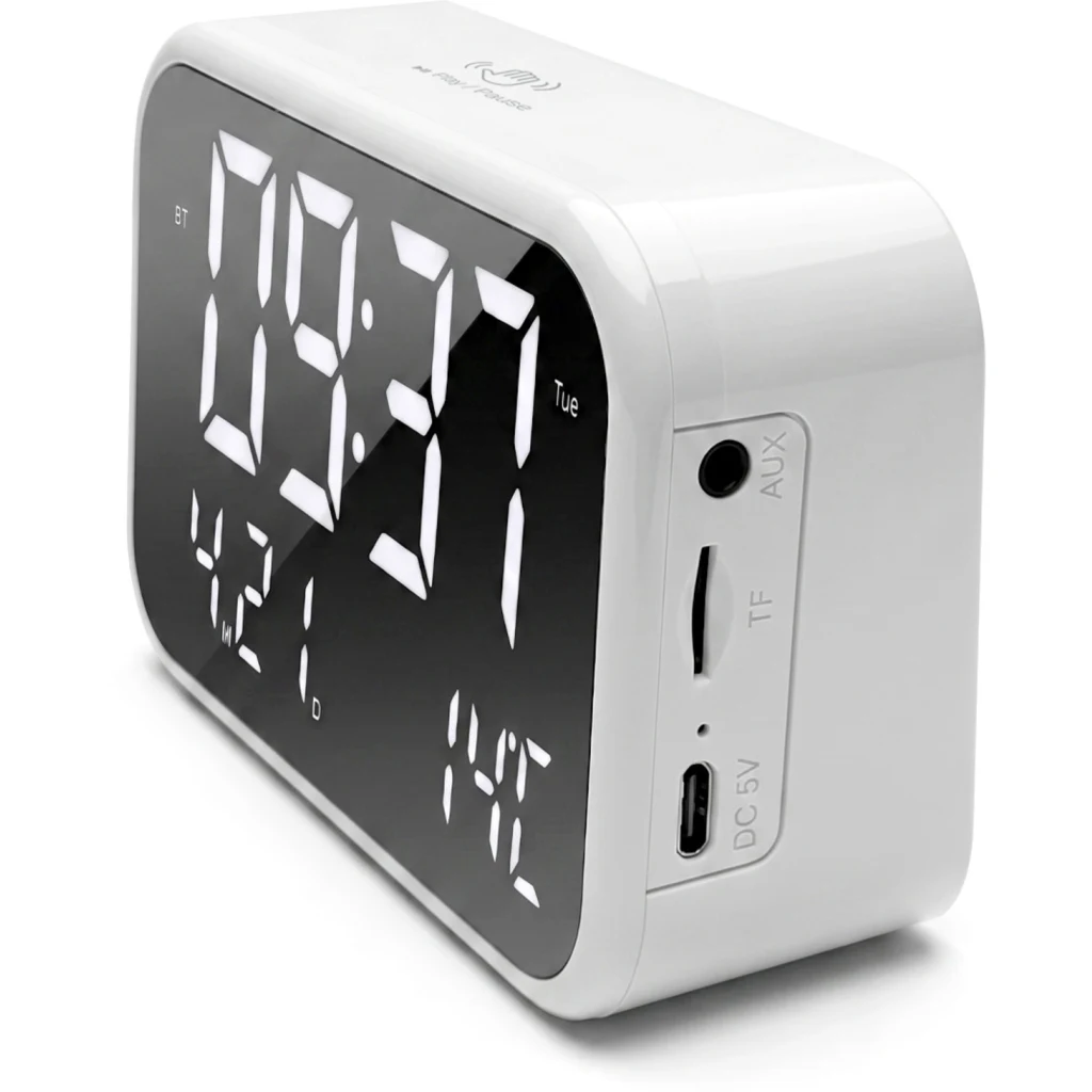 Imagen 1 de MLAB PARLANTE RADIO RELOJ DESPERTADOR TEMPERATURA CLIME CLOCK WHITE