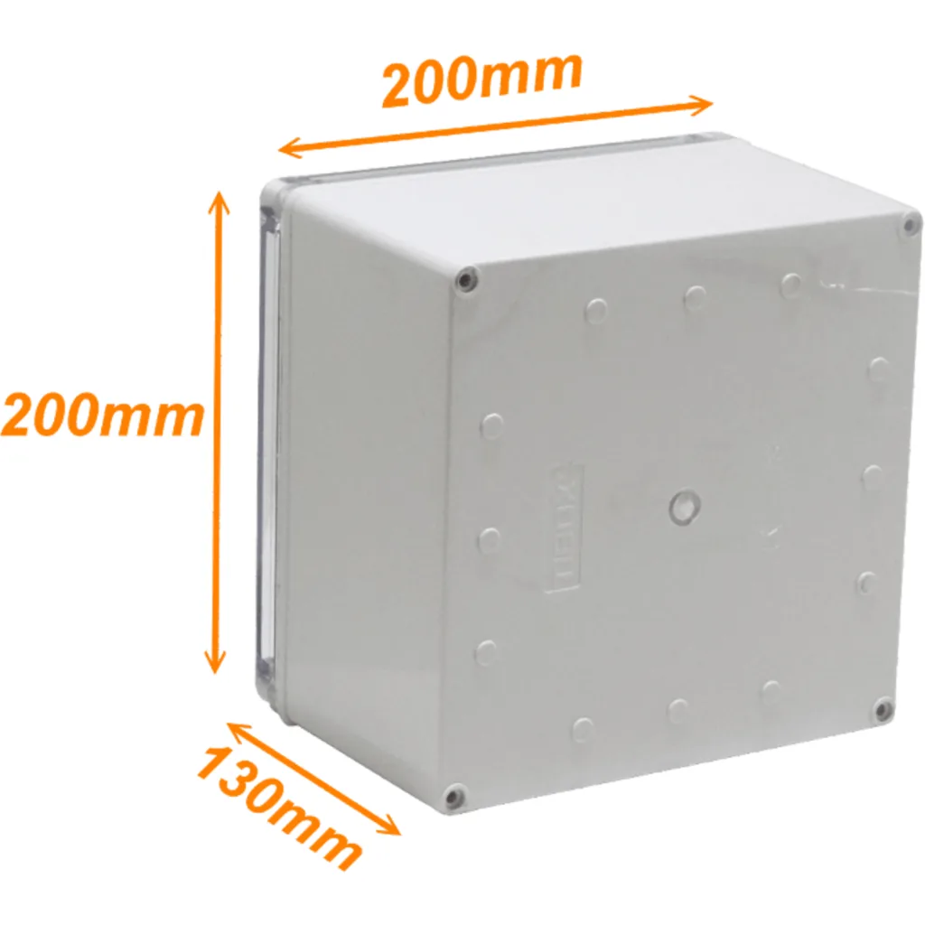Imagen 2 de 200x200x130mm Caja ABS IP66 Tapa-Transparente c/Placa-Aluminio