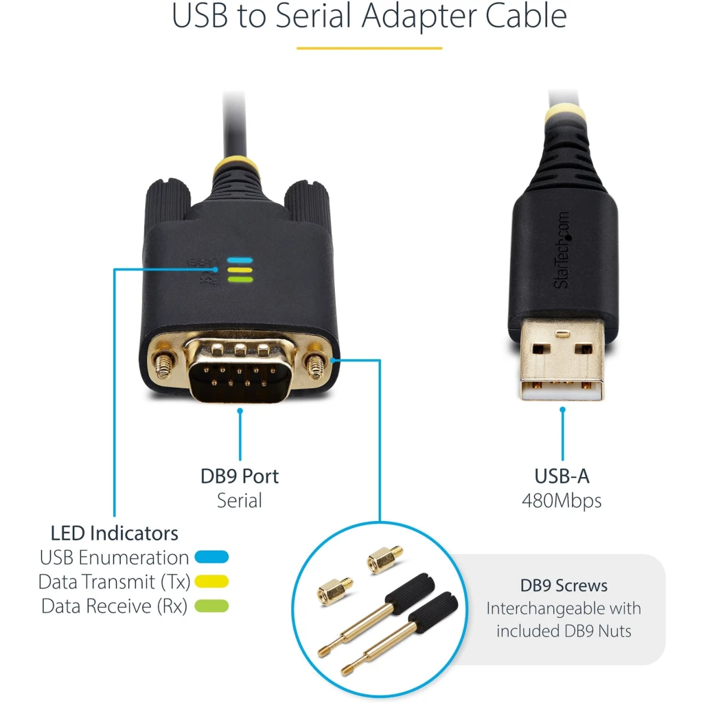 Imagen 3 de Cable Adaptador USB a Serie RS232 de 1m