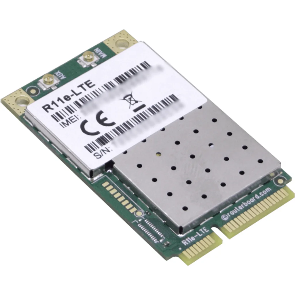 Tarjeta mini PCIe Mikrotik 2G/3G/4G/LTE, 2x Conectores u.Fl 