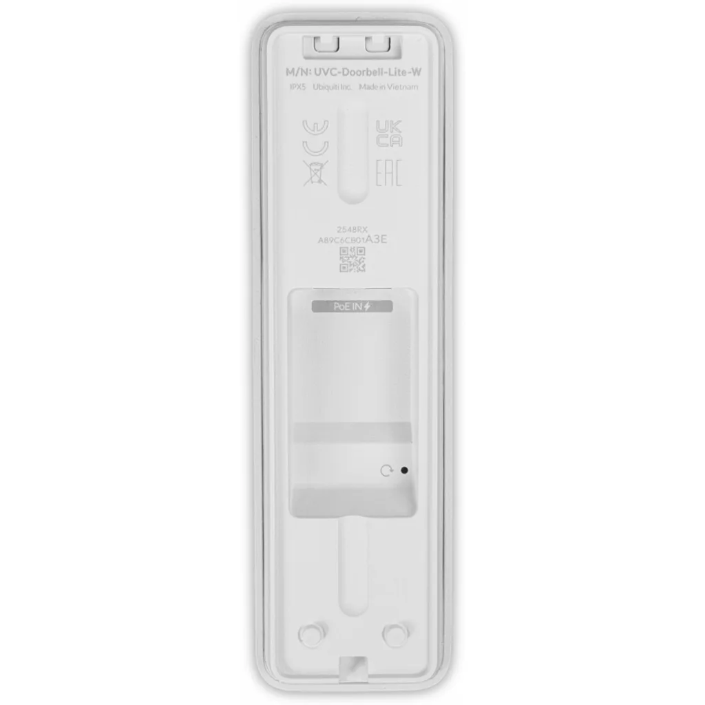 UniFi Doorbell Lite  Blanco - 5MP 24FPS FOV 95.8deg H / 131.2deg V IR 5m Audio b
