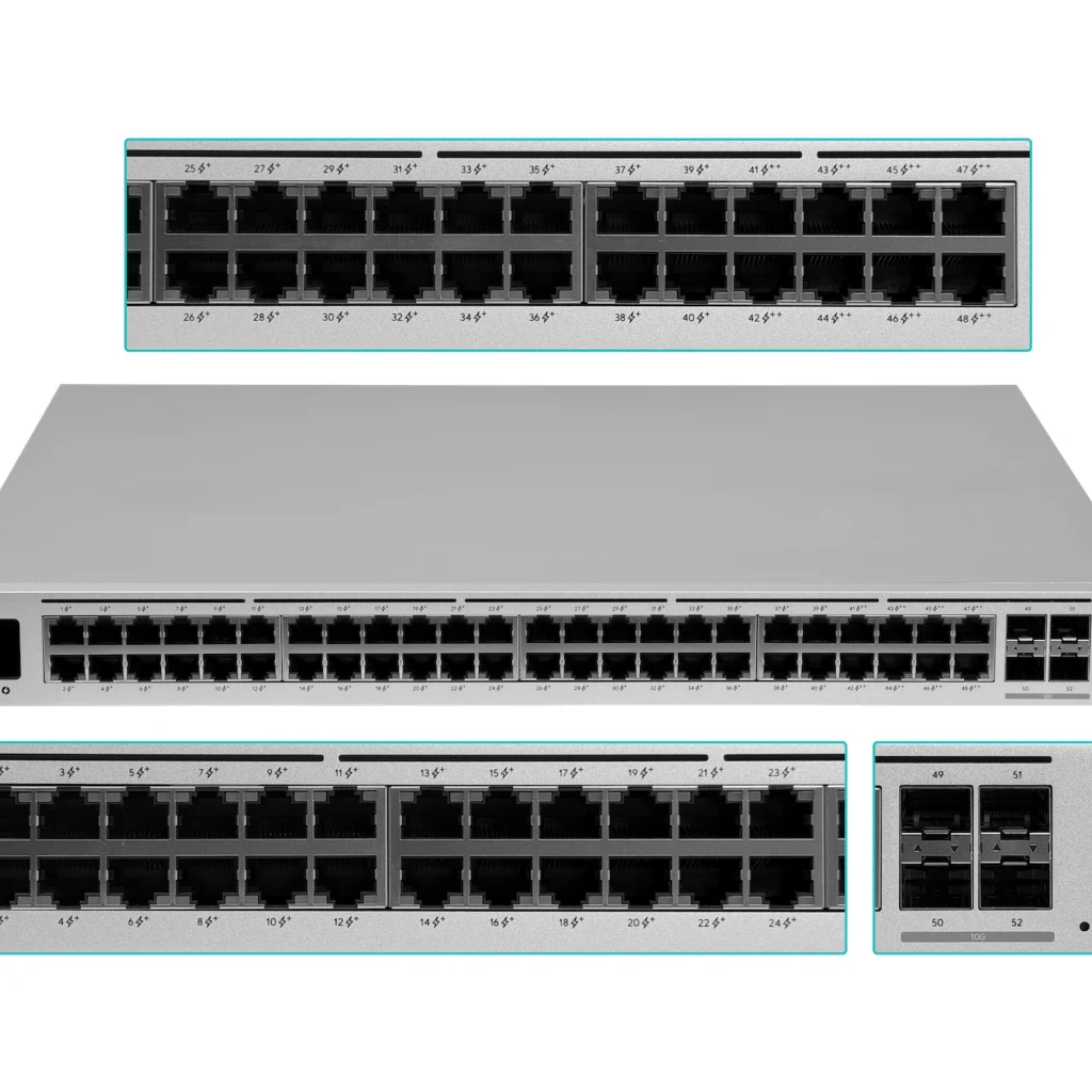 Imagen 5 de Switch Ubiquiti Layer 3 48*GE PoE(40*PoE+ y 8*PoE++) 600W 4*SFP Montaje en Rack