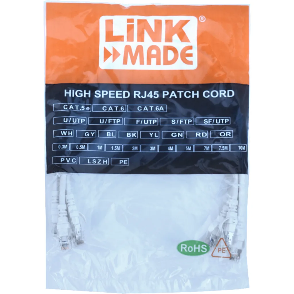 Imagen 3 de Pack de 4 unid. Cable de Red U/FTP Cat 6A Blanco LSZH Patch Multif. Long. 50 cms