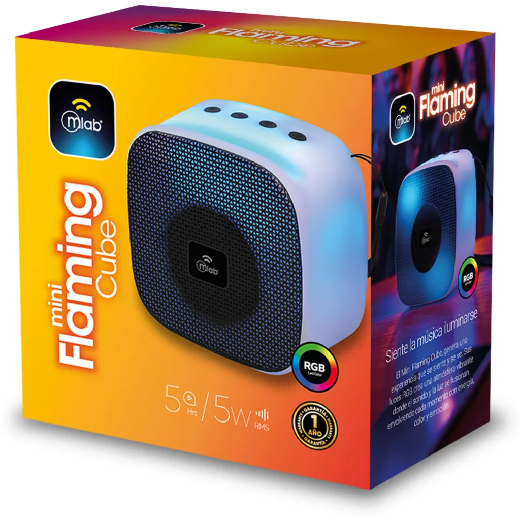Imagen 4 de MLAB PARLANTE MINI FLAMING CUBE BLACK
