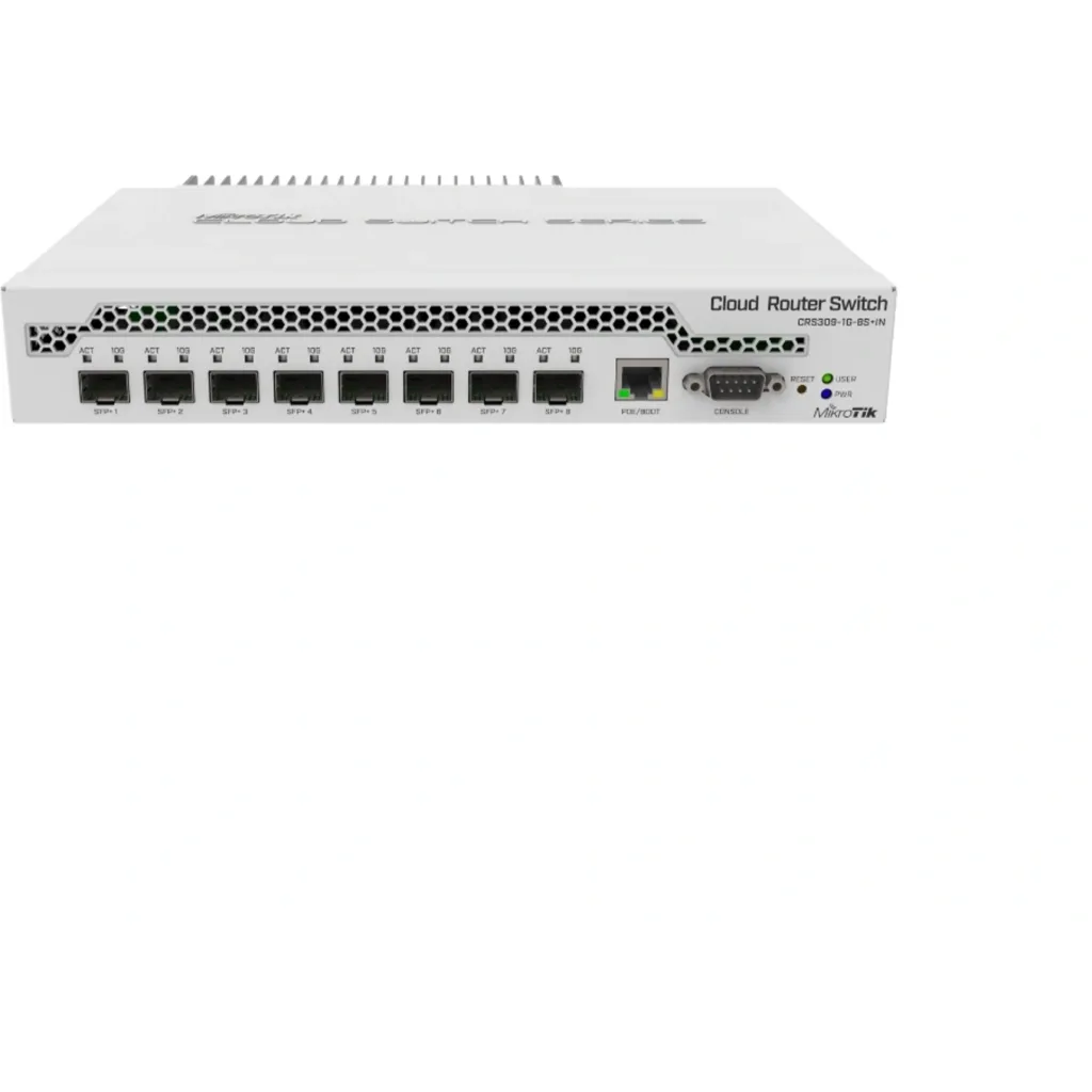 MIKROTIK Cloud Router Switch 309-1G-8S+IN (RouterOS L5), desktop enclosure