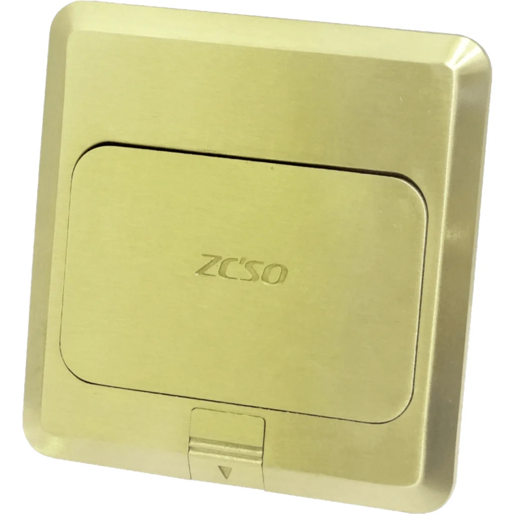 Imagen 1 de Caja a Piso Abatible Metal 103x99x55mm Tapa-118x120mm RJ45 3-RCA VGA-r