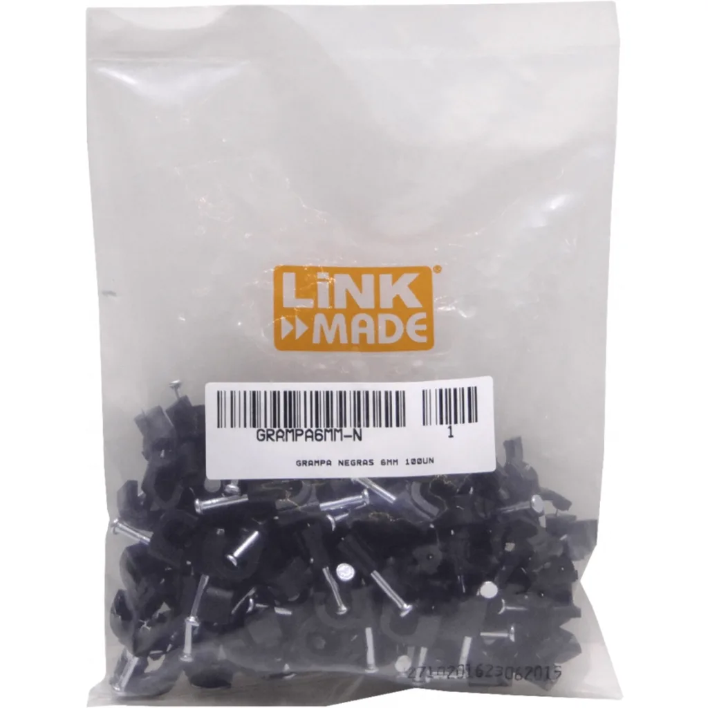 LINKMADE Grampa 6mm Negra Redonda Clavo para Concreto 100-unidades