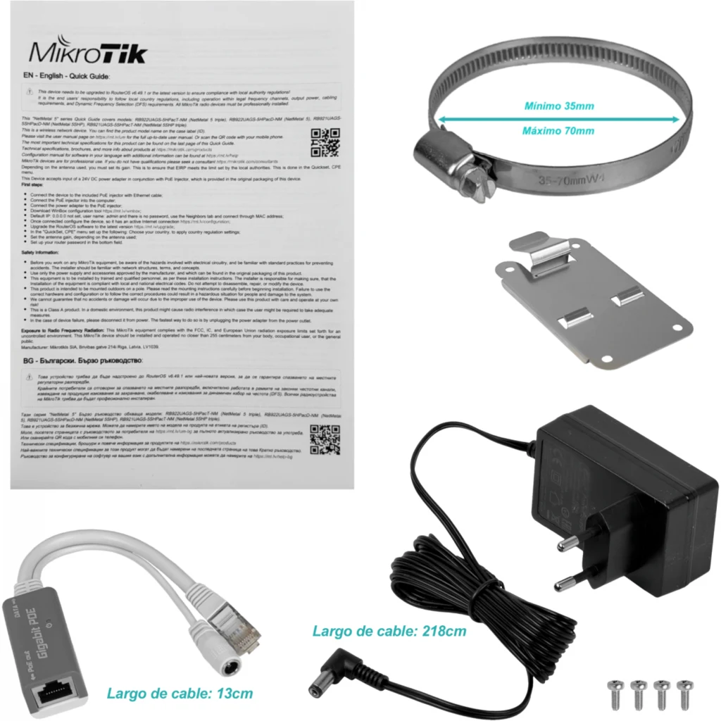 Imagen 5 de MIKROTIK 2X2 27DBM 2-RPSMA 1-MPCIE 1SIM L4 1-1000 1-SFP 1USB EXT 922D