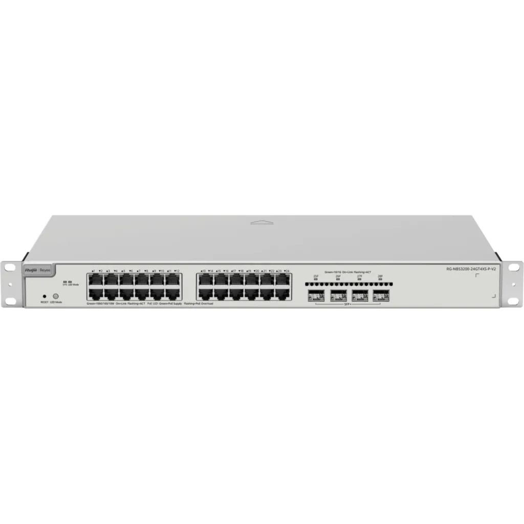 RG-NBS3200-24GT4XS-P-V2 Switch PoE L2+ de 24 puertos + 4 SFP+