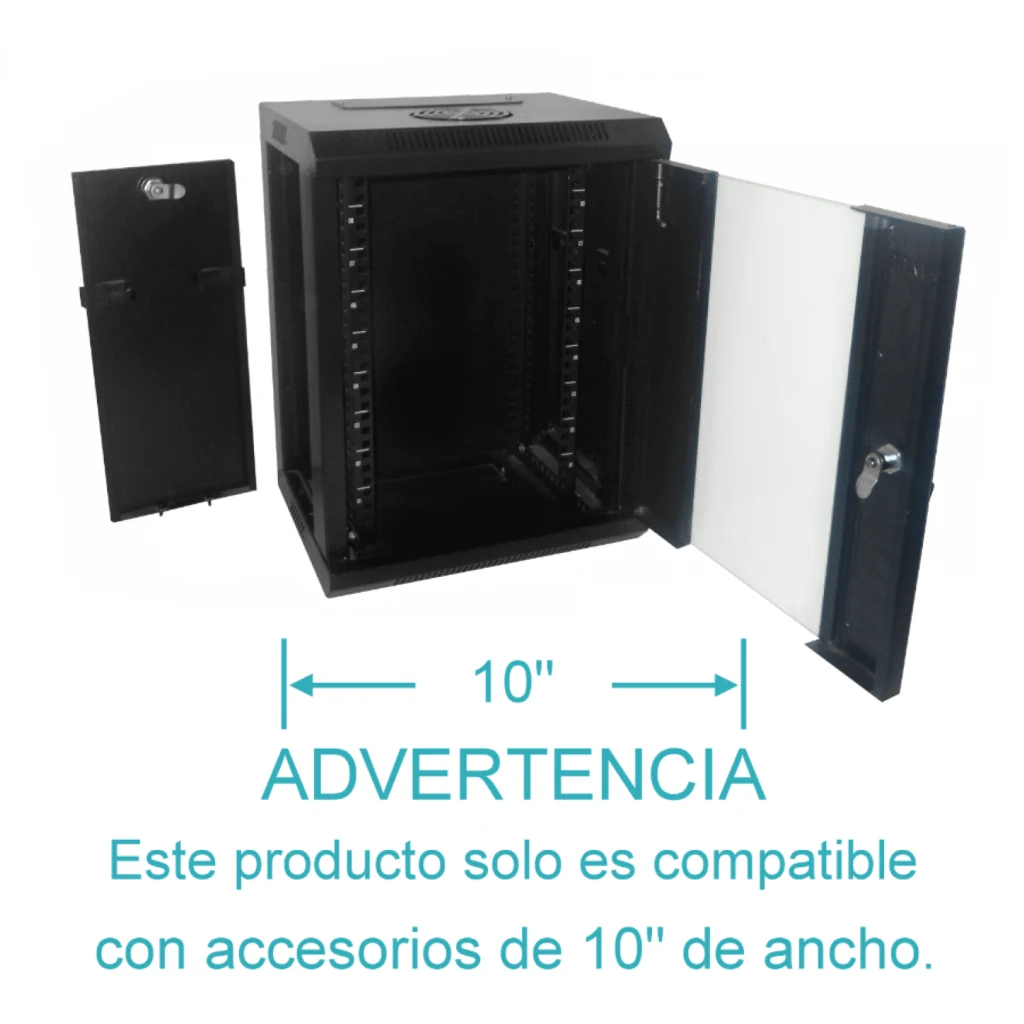 Imagen 3 de LINKMADE RACK 9U 10-PULG-ANCHO 30CM-FONDO NEGRO