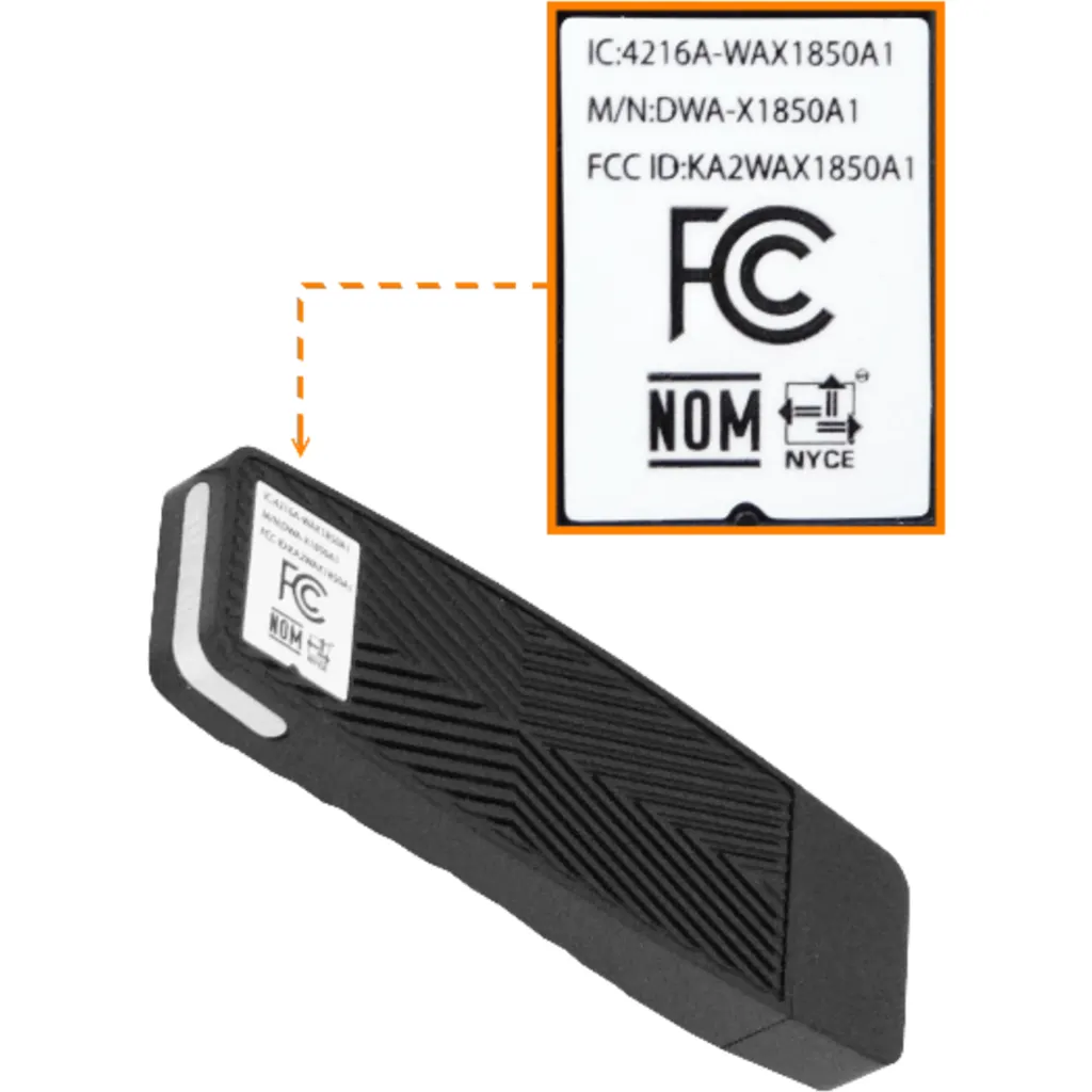 Imagen 1 de Adaptador de Red USB D-Link DWA-X1850 AX1800 Wi-Fi 6 (802.11ax) USB 3.2 G1 Negro