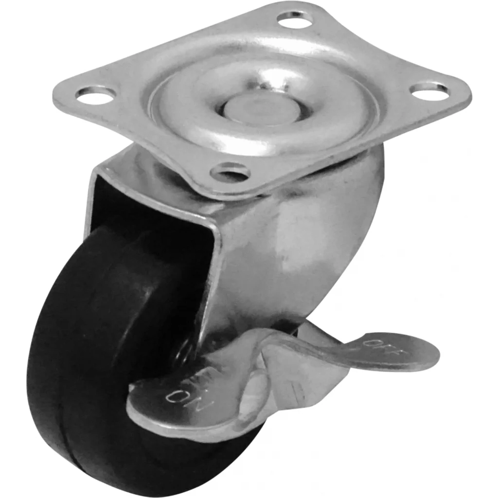 Imagen 2 de Rueda 2-pulgadas c/Freno Giratoria Negro Soporta-25Kg 48x59x67mm