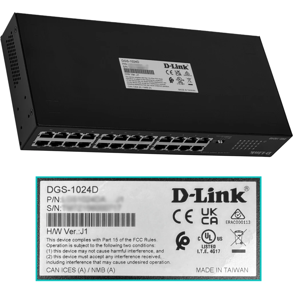 Imagen 2 de Switch D-Link DGS-1024D Gigabit 10/100/1000Mbps No Administrable Montaje en Rack